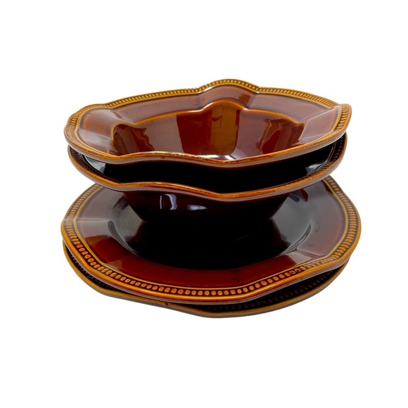 Oneida Other - Oneida Emme | Chocolate | Stoneware | Plate and Bowl Set of Two | Vintage